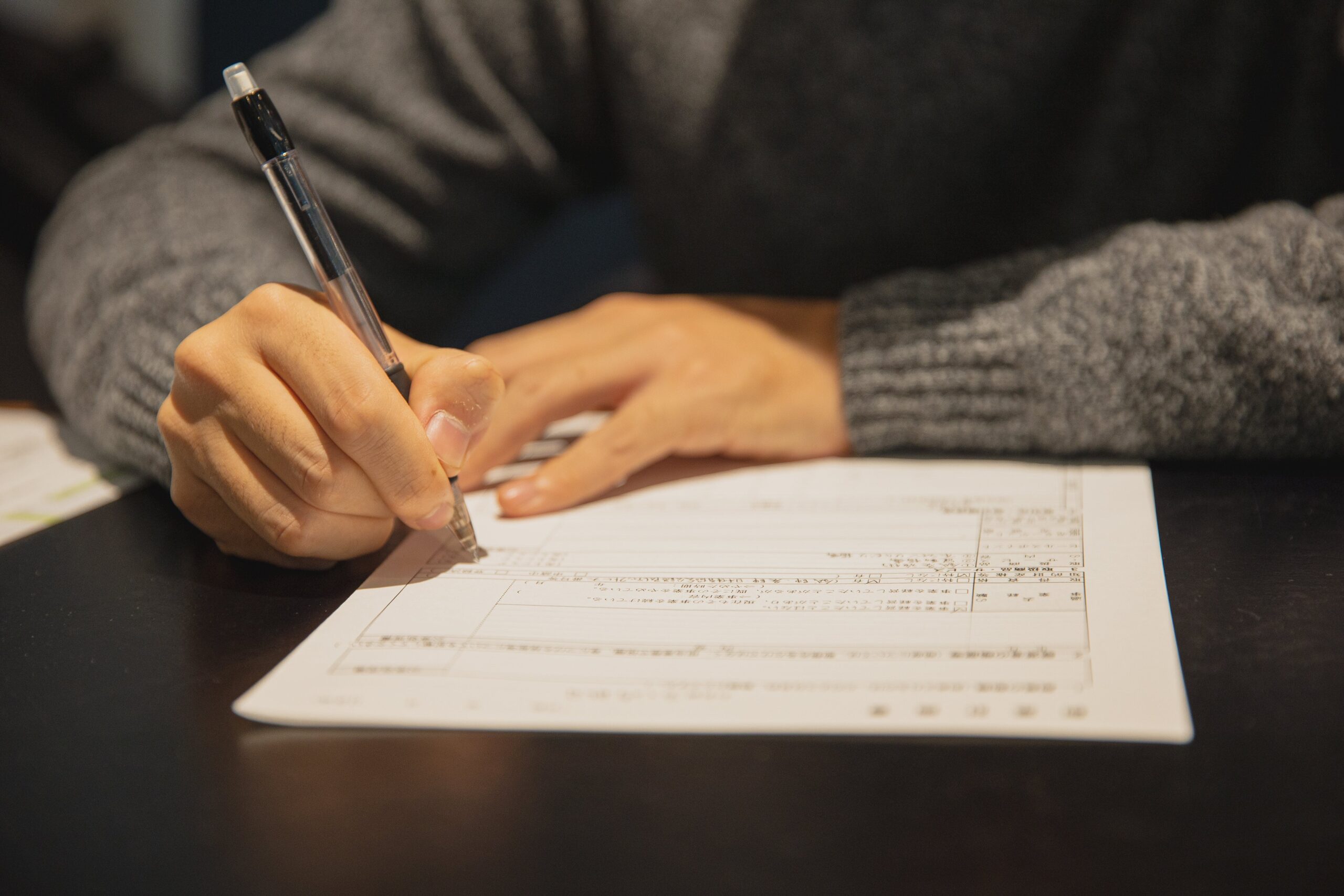 a person filling form